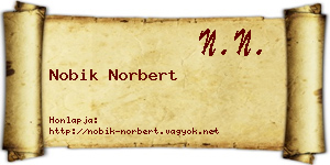 Nobik Norbert névjegykártya